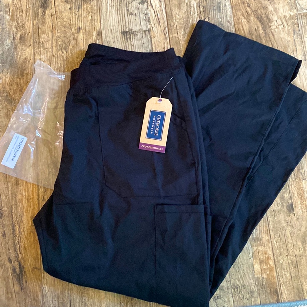 Cherokee womens scrub pants black